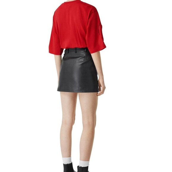 NWT Burberry Carrick Ladies Bright Red Cut-out Oversized T-shirt Small - Picture 4 of 7